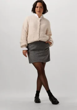 beige selected femme vest slfsia ras ls knit pocket