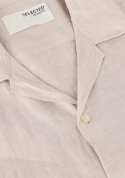 beige selected homme casual overhemd slhregkylian ss shirt resort