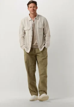 beige selected homme casual overhemd slhmads-linen overshirt ls noos