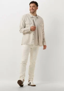 beige selected homme casual overhemd slhmads-linen overshirt ls noos