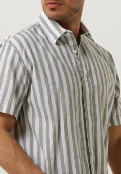 beige selected homme casual overhemd slhregnew-linen shirt ss classic