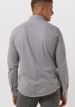 beige selected homme casual overhemd slhslimbond-pique knit-shirt ls b