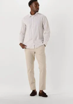 beige selected homme casual overhemd slhslim-sun shirt ls noos