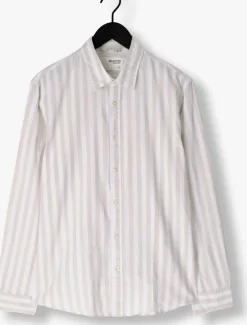 beige selected homme casual overhemd slhslim-sun shirt ls noos