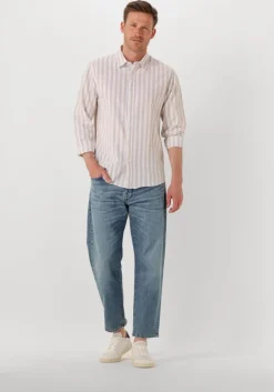 beige selected homme casual overhemd slhslim-sun shirt ls noos