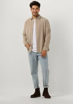 beige selected homme overshirt slhregowen-cord shirt ls w