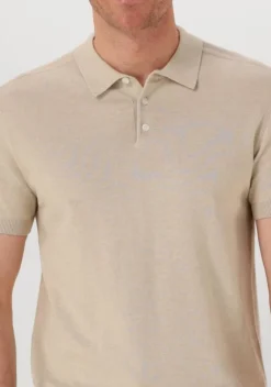 beige selected homme polo slhberg ss knit polo noos