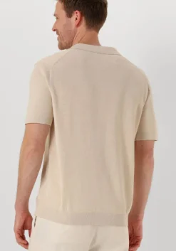 beige selected homme polo slhmattis ss knit sun open polo noos