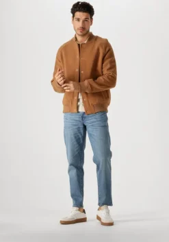 beige selected homme trui slhtray ls knit merino polo