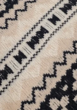 beige selected homme trui faroe ls knit fair isle crew