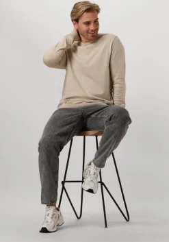 beige selected homme trui slhberg crew neck noos