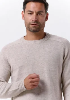 beige selected homme trui newcoban lambs wool crew neck w