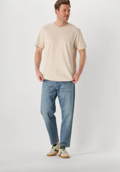 beige selected homme t-shirt slhaspen ss o-neck tee noos