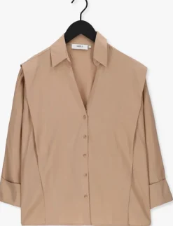 beige simple blouses leona wv-lyocel-22-3