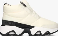 beige sorel hoge sneakers kinetic impact puffy zip dames