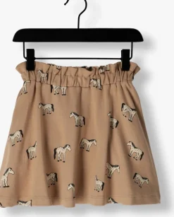 beige sproet & sprout minirok paperbag skirt horses print
