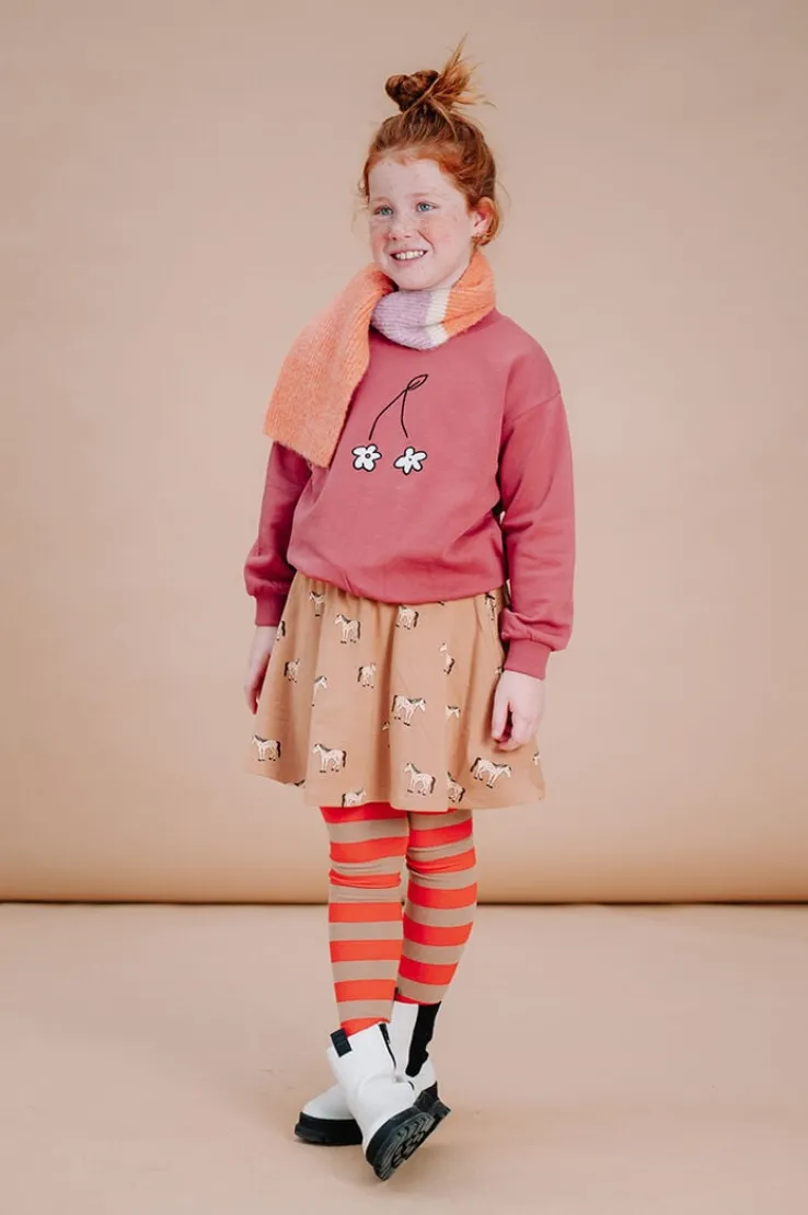 beige sproet & sprout minirok paperbag skirt horses print