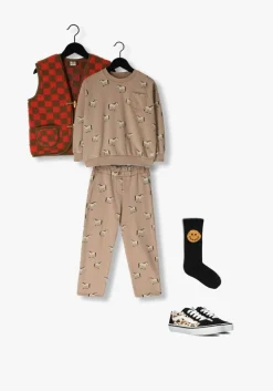 beige sproet & sprout sweater sweatshirt pocket horses print