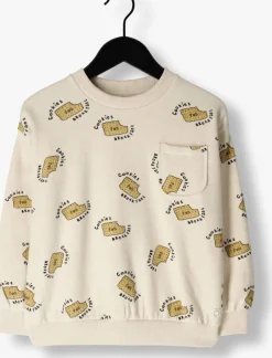 beige sproet & sprout sweater sweatshirt pocket cookies print