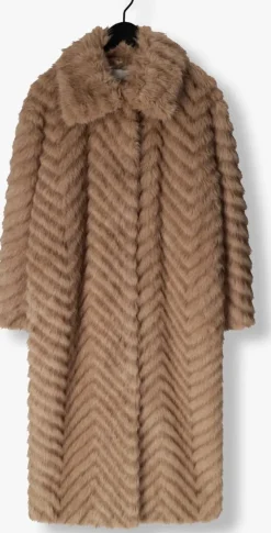 beige stand studio faux fur jas wynther coat