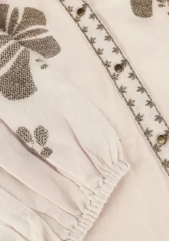 beige summum blouses longsleeve top linen heavy embroidery