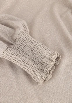 beige summum top smocked top fine lurex jersey