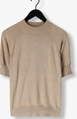 beige summum trui short sleeve sweater soft viscose polyamide knit