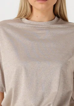 beige summum t-shirt boxy top soft lurex jersey