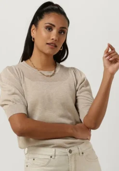 beige summum t-shirt short sleeve sweater refied sustainable viscose knit