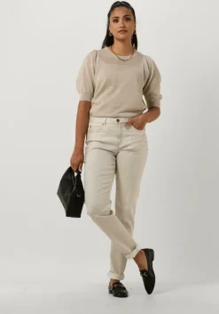 beige summum t-shirt short sleeve sweater refied sustainable viscose knit