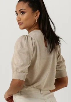 beige summum t-shirt short sleeve sweater refied sustainable viscose knit