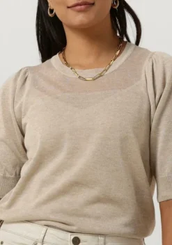 beige summum t-shirt short sleeve sweater refied sustainable viscose knit