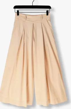 beige summum wijde broek culotte lt wt stretch poplin