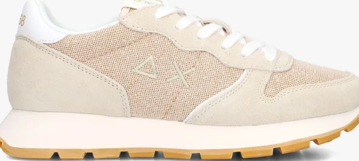 beige sun68 lage sneakers ally glitter