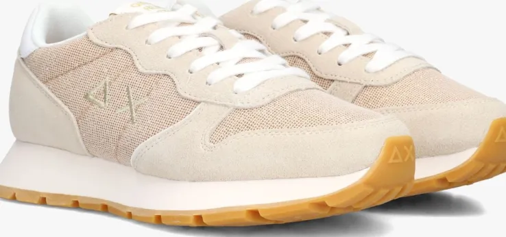 beige sun68 lage sneakers ally glitter