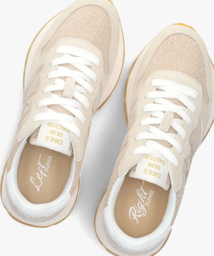 beige sun68 lage sneakers ally glitter