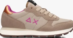 beige sun68 lage sneakers ally solid nylon
