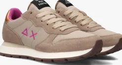 beige sun68 lage sneakers ally solid nylon