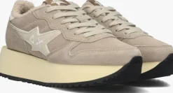 beige sun68 lage sneakers big stargirl suede