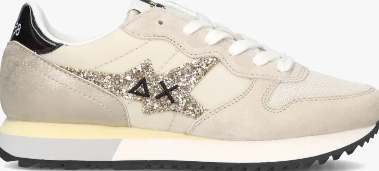 beige sun68 lage sneakers stargirl glitter logo