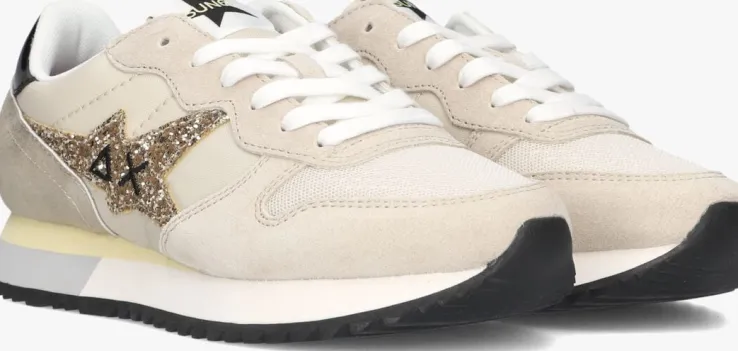 beige sun68 lage sneakers stargirl glitter logo