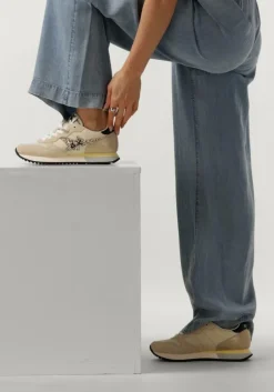 beige sun68 lage sneakers stargirl glitter logo