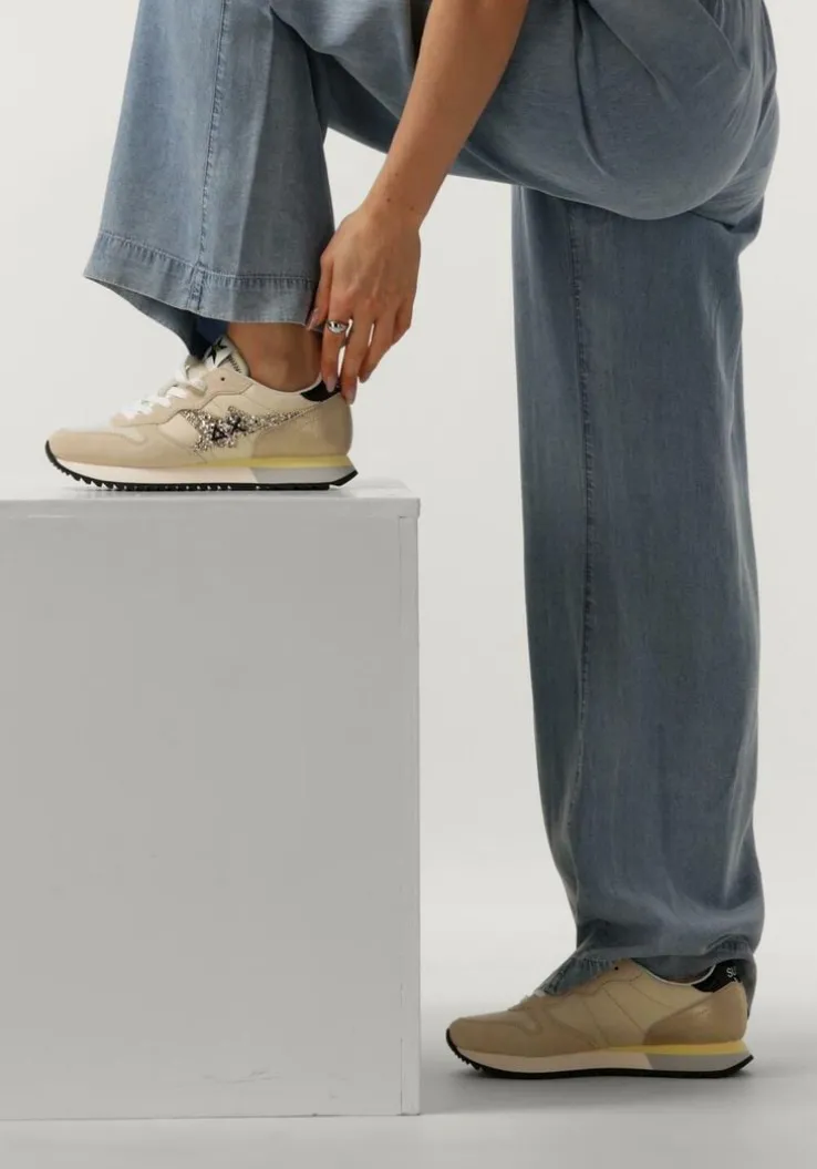 beige sun68 lage sneakers stargirl glitter logo