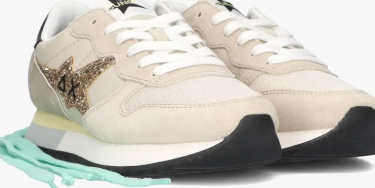 beige sun68 lage sneakers stargirl glitter logo