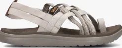 beige teva platte sandalen w voya strappy