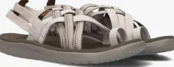 beige teva platte sandalen w voya strappy