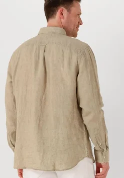 beige tommy hilfiger casual overhemd pigment dyed li solid rf shirt