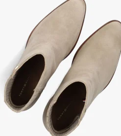 beige tommy hilfiger enkellaarsjes western mid heel s