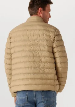 beige tommy hilfiger gewatteerde jas packable recycled jacket