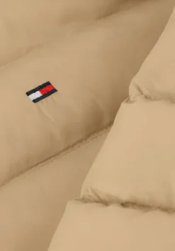 beige tommy hilfiger gewatteerde jas packable recycled jacket